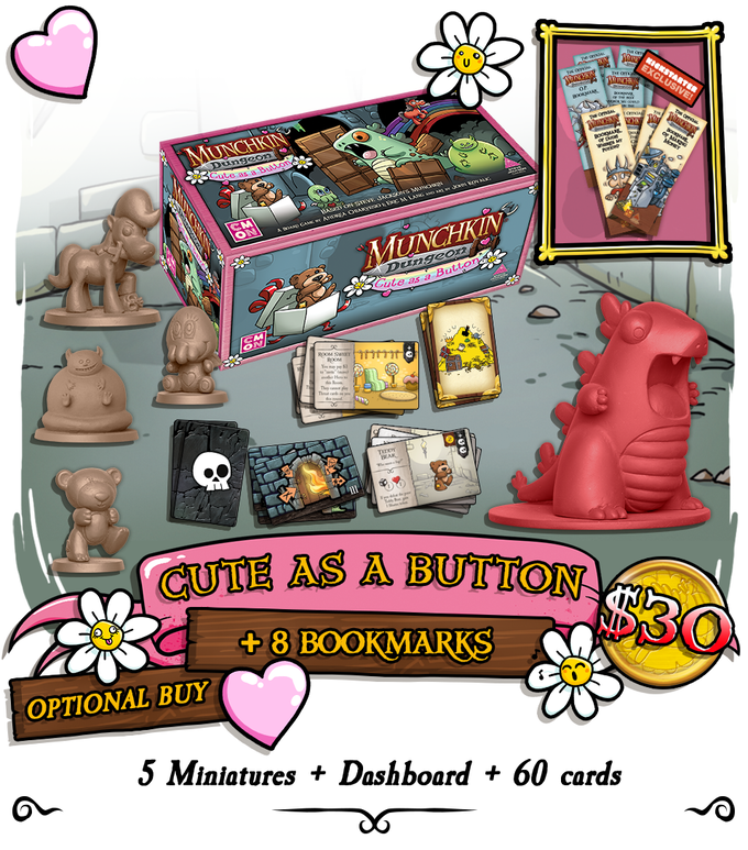munchkin dungeon card sleeves Munchkin Dungeon: Cute as a Button Expansion – I'm Board! Games & Family Fun
