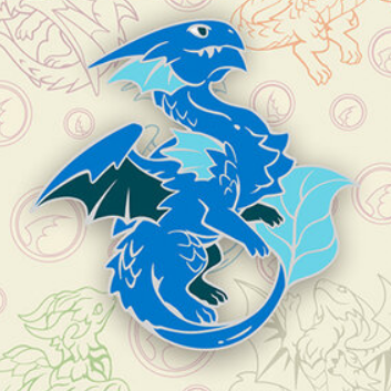 Dragon Enamel Pin: Baby Blue