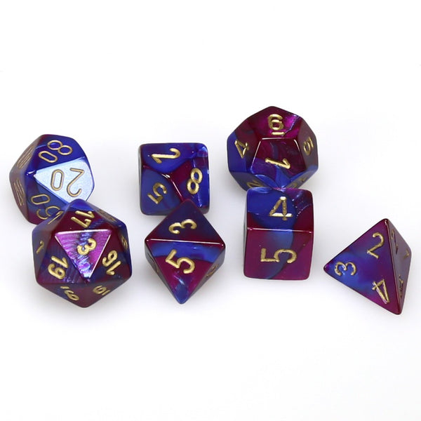 Gemini Polyhedral Blue-Purple/gold 7-Die Set