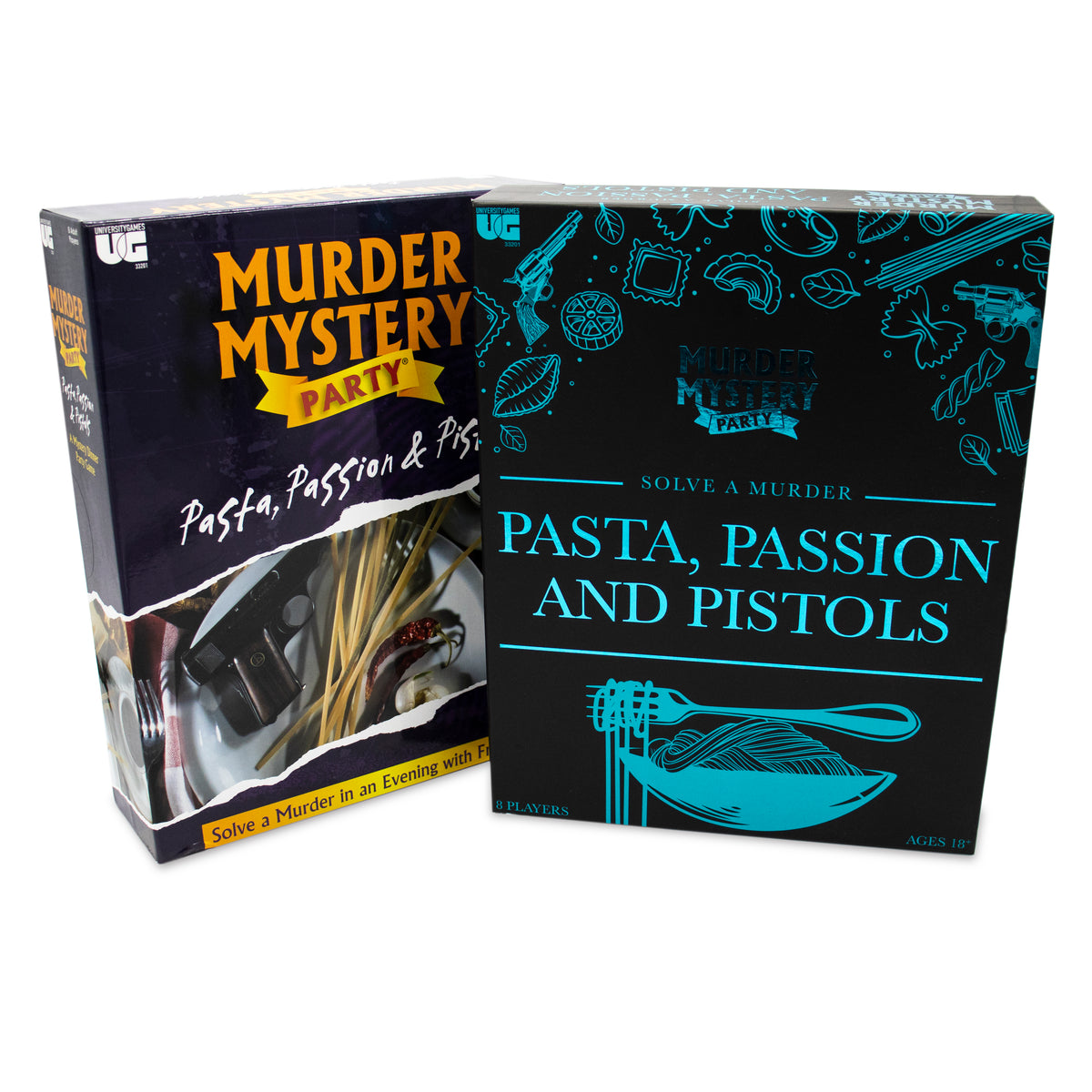 Pasta, Passion and Pistols Murder Mystery Board Game, by University Games