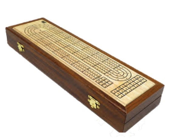Cribbage Board Wooden Game Chest