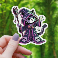 Pink Cat Necromancer Sticker - 3"