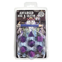7-Set Advanced Dice & Crayon Set: Purple Swirl