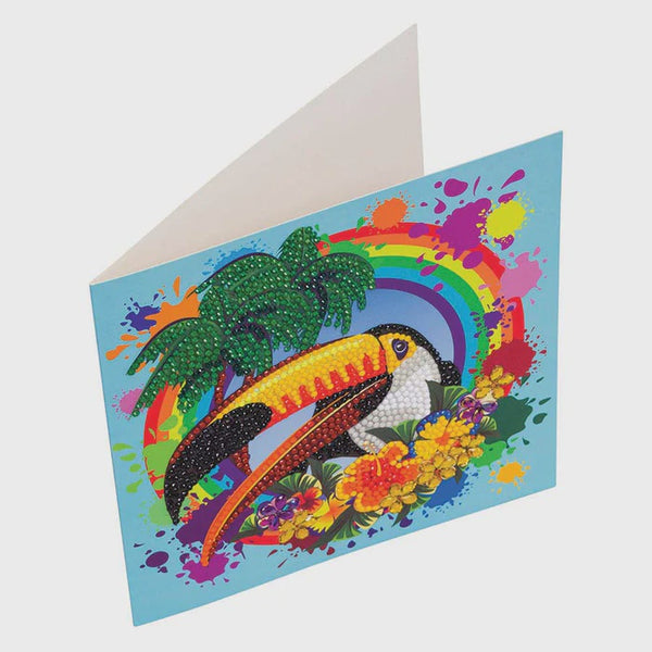 Crystal Art Card Kit: Rainbow Toucan