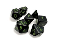 Opaque Polyhedral Black/green 7-Die Set