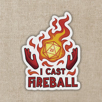 I Cast Fireball Sticker