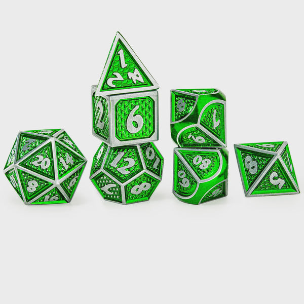 Hymgho Metal Dice Set: Behemoth Brushed Green