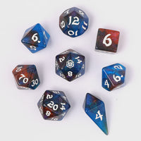 Hymgho Acrylic Dice: Rounded Edge 8 Piece Polyhedral Dice set -Mystic Nebula