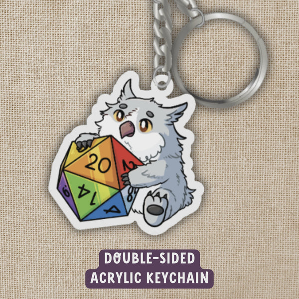 d20 Owlbear Keychain
