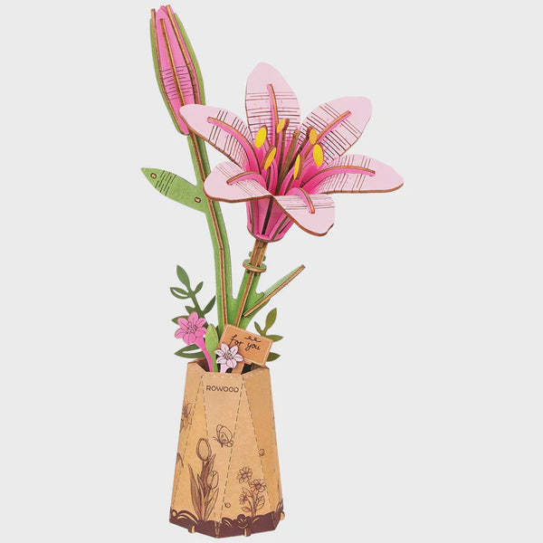 Wooden Bloom Craft: Pink Lily