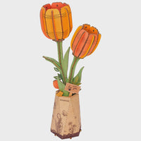 Wooden Bloom Craft: Orange Tulip