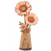 Wooden Bloom Craft: Light Orange Gerbera Daisy