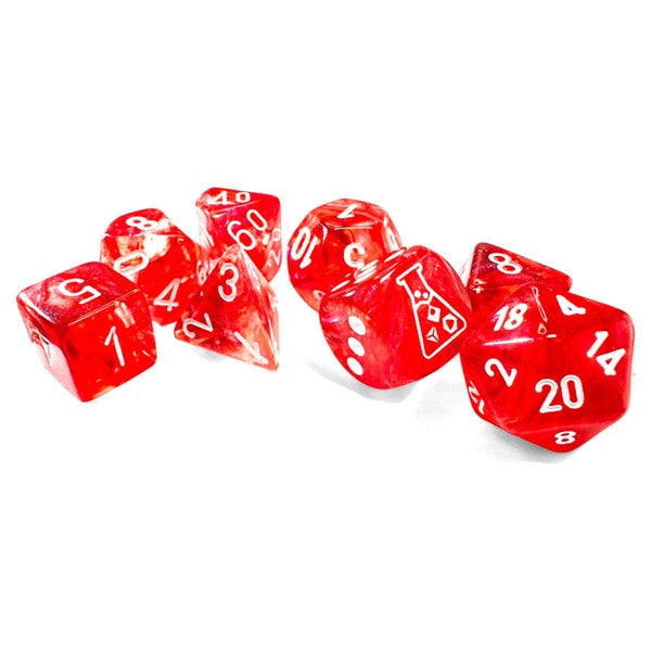 Lab Dice Luminary Borealis Passion with White 7-Die Set