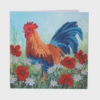 Crystal Art Card Kit: Cockerel in the Field