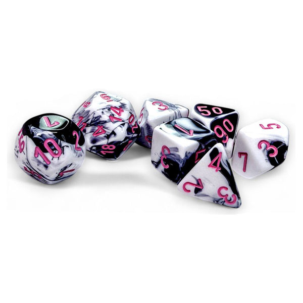 Gemini Polyhedral Black-White/pink 7-Die Set