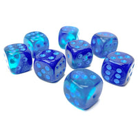 Gemini 12mm d6 Blue-Blue/Light Blue Luminary Dice Block (36 dice)