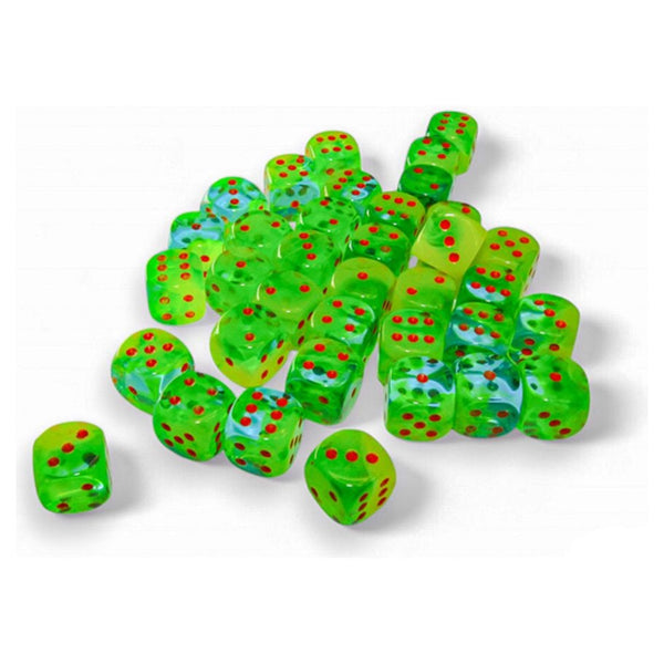 Gemini 12mm d6 Plasma Luminary Green-Teal/orange (36 dice)