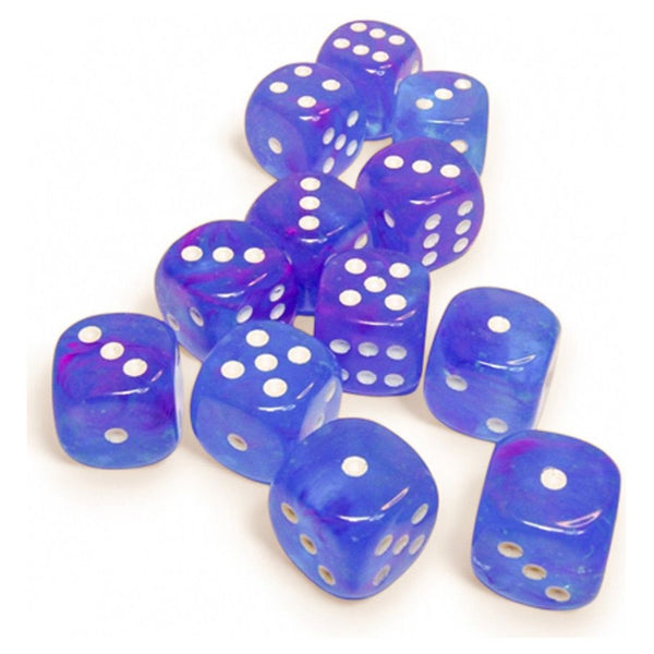 d6Cube 16mm Nebula Luminary Aura/white (12 dice)