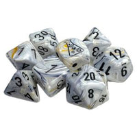 Lab Dice: Marble Calcite/black