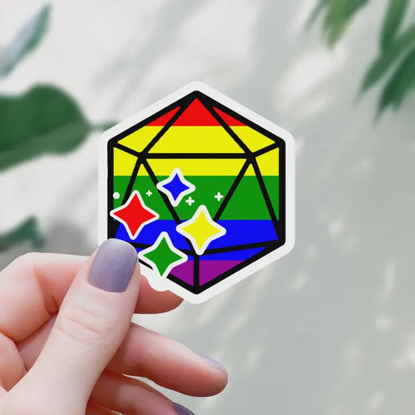 Rainbow Pride D20 Die