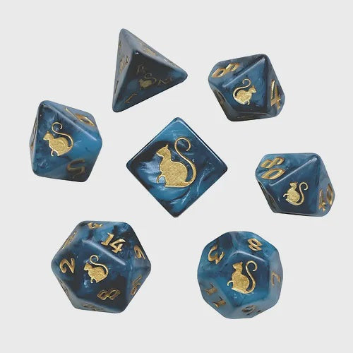 Kitty Clacks: Bast Polyhedral 7-die Set