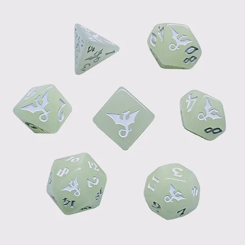 Moon Dragon (Glow) Polyhedral 7-die Set