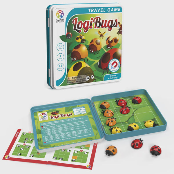LogiBugs Metal Box Magnetic Travel Game