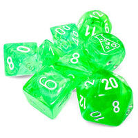Lab Dice Nebula Gelatinous with White 7-Die Set