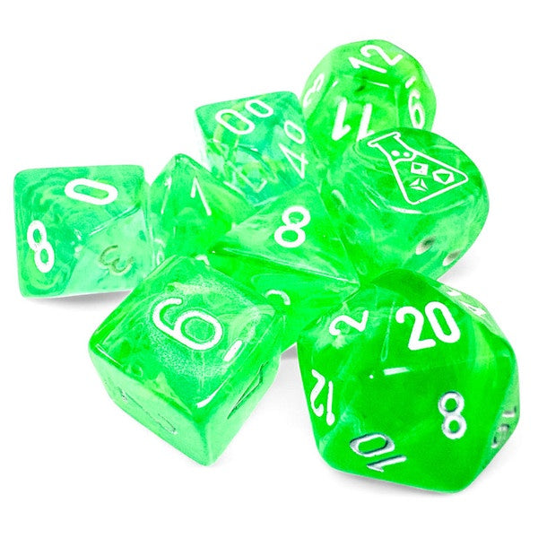 Lab Dice Nebula Gelatinous with White 7-Die Set