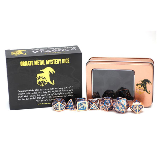 Hymgho Mystery Dice Set - Ornate Solid Metal