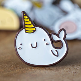 Taco Cat Goat Cheese Pizza Enamel Pin: Narwhal