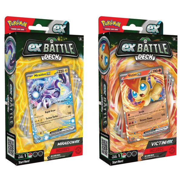 pokemon cards battle deck Pokemon Battle Deck: Victini ex/Miraidon ex – I'm Board! Games & Family Fun