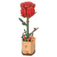 Wooden Bloom Craft: Red Rose