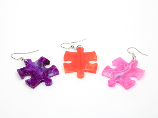 Hook Earrings Vortex Puzzle Pieces Assorted Colors