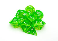 Lab Dice Translucent Rad Green/white 8 Die Set