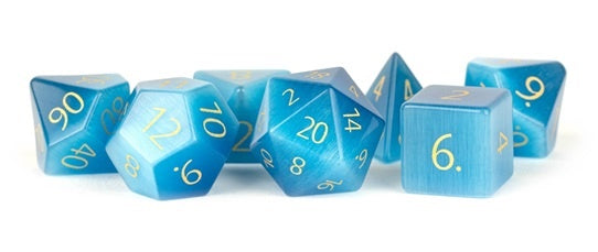 16mm Stone: Engraved Cat's Eye Aquamarine set (7)