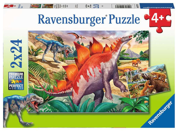 2x24 Jurassic Wildlife (two 24-piece puzzles)