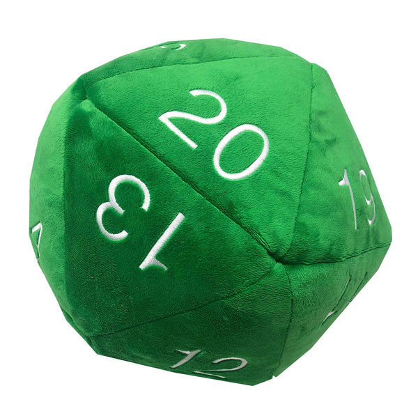 Jumbo Plush d20: Green/white
