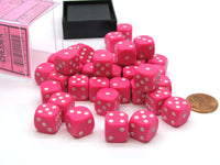 Opaque 12mm d6 Pink/white Dice Block (36 dice)