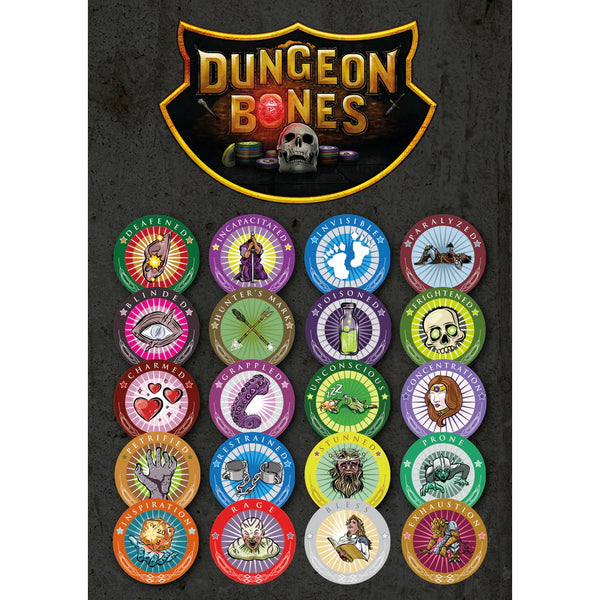 Dungeon Bones: Condition Poker Chips for 5e