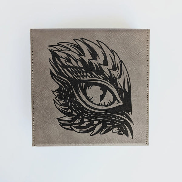 Dice Box- Vegan Leather: Dragon Eye Grey