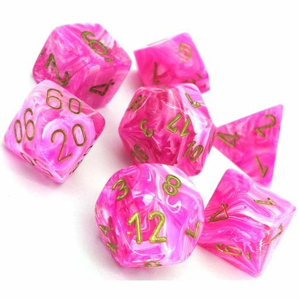 Vortex Polyhedral Pink/gold 7-Die Set