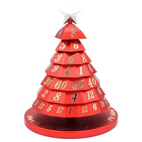 Hymgho Aluminum Christmas Tree Dice: Red with Gold Numbers