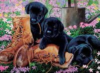 35 Tray Puzzle Black Lab Puppies