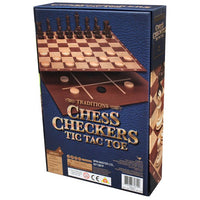 Traditions Chess, Checkers, and Tic Tac Toe set