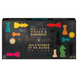 Chess Checkers Deluxe Wooden
