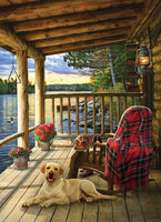 35 Tray Puzzle Lake Cabin Labrador