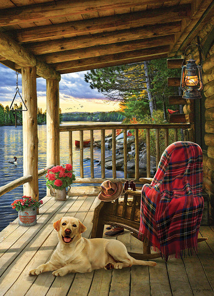35 Tray Puzzle Lake Cabin Labrador