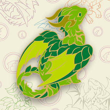 Dragon Enamel Pin: Baby Green