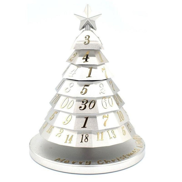 Hymgho Aluminum Christmas Tree Dice: Silver with Gold Numbers